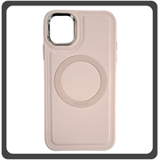 Θήκη Πλάτης - Back Cover, Silicone Σιλικόνη Liquid Magnetic Skin Protection Case Pink Ροζ For iPhone 11