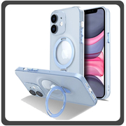 Θήκη Πλάτης - Back Cover, Silicone Σιλικόνη Creative Invisible Bracket Protective Case Sky Blue Μπλε For iPhone 11