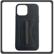 Θήκη Πλάτης - Back Cover, Silicone Σιλικόνη Minimalist Δερματίνη Leather Plug-in Support Case Black Μαύρο For iPhone 11 Pro