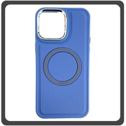 Θήκη Πλάτης - Back Cover, Silicone Σιλικόνη Magnetic Skin Protection Case Blue Μπλε For iPhone 14 Pro Max