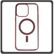Θήκη Πλάτης - Back Cover, Silicone Σιλικόνη Frosted Edge Macaroon Magnetic Case Plum Purple Μωβ For iPhone 14 Pro Max