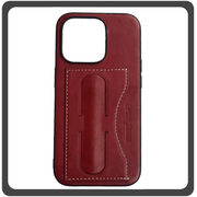 Θήκη Πλάτης - Back Cover, Silicone Σιλικόνη Δερματίνη Leather Minimalist Plug-in Support Case Red Κόκκινο For iPhone 14 Pro Max