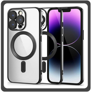Θήκη Πλάτης - Back Cover, Silicone Σιλικόνη Creative Invisible Bracket Protective Case Black Μαύρο For iPhone 14 Pro Max