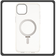 Θήκη Πλάτης - Back Cover, Silicone Σιλικόνη Creative Invisible Bracket Protective Case Silver Ασημί For iPhone 14 Plus