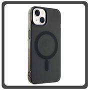 Θήκη Πλάτης - Back Cover, Silicone Σιλικόνη Material Pattern Plated Magnetic Case Black Μαύρο For iPhone 14