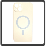 Θήκη Πλάτης - Back Cover, Silicone Σιλικόνη Liquid Silicone Magnetic Protection Case White Άσπρο For iPhone 14 Plus