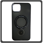 Θήκη Πλάτης - Back Cover, Silicone Σιλικόνη Rotating Magnetic Bracket Protective Case Black Μαύρο For iPhone 14 Plus