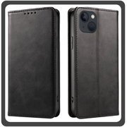 Θήκη Book, Leather Δερματίνη Print Wallet Case Black Μαύρο For iPhone 14 Plus