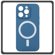 Θήκη Πλάτης - Back Cover, Silicone Σιλικόνη Liquid Silicone Magnetic Protection Case Sky Blue Μπλε For iPhone 14 Pro