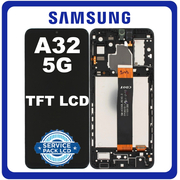 HQ OEM Συμβατό Για Samsung Galaxy A32 5G (SM-A326B, SM-A326B/DS) TFT LCD Display Screen Assembly Οθόνη + Touch Screen Digitizer Μηχανισμός Αφής + Frame Bezel Πλαίσιο Σασί Awesome Black Μαύρο (Premium A+​)