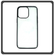 Θήκη Πλάτης - Back Cover, Silicone Σιλικόνη TPU-Rimmed Acrylic Protective Case Black Μαύρη For iPhone 14 Pro