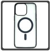 Θήκη Πλάτης - Back Cover, Silicone Σιλικόνη Frosted Edge Macaroon Magnetic Case Black Μαύρο For iPhone 13 Pro