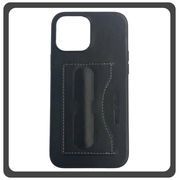 Θήκη Πλάτης - Back Cover, Silicone Σιλικόνη Δερματίνη Leather Minimalist Plug-in Support Case Black Μαύρο For iPhone 13 Mini