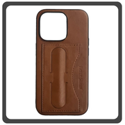 Θήκη Πλάτης - Back Cover, Silicone Σιλικόνη Δερματίνη Leather Minimalist Plug-in Support Case Brown Καφέ For iPhone 13 Mini