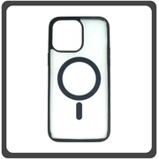 Θήκη Πλάτης - Back Cover, Silicone Σιλικόνη Material Frosted Edge Macaroon Magnetic Case Black Μαύρο For iPhone 13 Pro Max