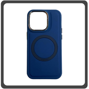 Θήκη Πλάτης - Back Cover, Silicone Σιλικόνη Liquid Magnetic Skin Protection Case Blue Μπλε For iPhone 12 / 12 Pro