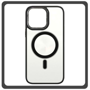 Θήκη Πλάτης - Back Cover, Silicone Σιλικόνη Frosted Edge Macaroon Magnetic Case Black Μαύρο For iPhone 13 Mini