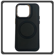 Θήκη Πλάτης - Back Cover, Silicone Σιλικόνη Liquid Magnetic Skin Protection Case Black Μαύρο For iPhone 13 Pro