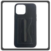 Θήκη Πλάτης - Back Cover, Silicone Σιλικόνη Leather Δερματίνη Minimalist Plug-in Support Case Black Μαύρο For iPhone 13