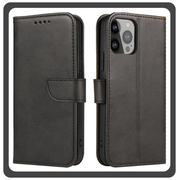 Θήκη Book, Leather Δερματίνη Flap Wallet Case with Clasp Black Μαύρο For iPhone 13