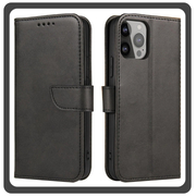 Θήκη Book, Leather Δερματίνη Flap Wallet Case with Clasp Black Μαύρο For iPhone 13 Mini