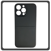 Θήκη Πλάτης - Back Cover, Silicone Σιλικόνη Liquid Inserted TPU Protective Case Black Μαύρο For iPhone 13 Pro