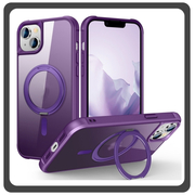 Θήκη Πλάτης - Back Cover, Silicone Σιλικόνη Creative Invisible Bracket Protective Case Purple Μωβ For iPhone 14
