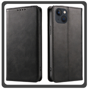 Θήκη Πλάτης - Back Cover, Silicone Σιλικόνη Leather Δερματίνη Print Wallet Case Black Μαύρο For iPhone 14