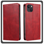 Θήκη Πλάτης - Back Cover, Silicone Σιλικόνη Leather Δερματίνη Print Wallet Case Red Κόκκινο For iPhone 14