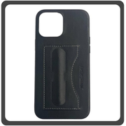 Θήκη Πλάτης - Back Cover, Silicone Σιλικόνη Leather Δερματίνη Minimalist Plug-in Support Case Black Μαύρο For iPhone 13 Pro Max