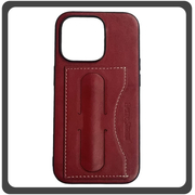 Θήκη Πλάτης - Back Cover, Silicone Σιλικόνη Leather Δερματίνη Minimalist Plug-in Support Case Red Κόκκινο For iPhone 13 Pro Max