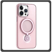 Θήκη Πλάτης - Back Cover, Silicone Σιλικόνη Rotating Magnetic Bracket Protective Case Pink Ροζ For iPhone 13 Pro Max