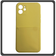 Θήκη Πλάτης - Back Cover, Silicone Σιλικόνη Liquid Inserted TPU Protective Case Yellow Κίτρινο For iPhone 12