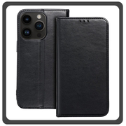 Θήκη Book, Δερματίνη Leather Print Wallet Case Black Μαύρο For iPhone 14 Pro