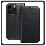Θήκη Book, Leather Δερματίνη Print Wallet Case Black Μαύρο For iPhone 13 Pro