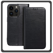 Θήκη Book, Leather Δερματίνη Print Wallet Case Black Μαύρο For iPhone 12 / 12 Pro