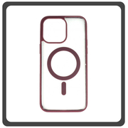 Θήκη Πλάτης - Back Cover, Silicone Σιλικόνη Frosted Edge Macaroon Magnetic Case Plum Purple Μωβ For iPhone 13