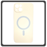 Θήκη Πλάτης - Back Cover, Silicone Σιλικόνη Liquid Silicone Magnetic Protection Case White Άσπρη For iPhone 13