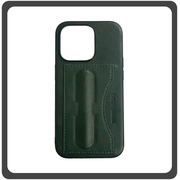 Θήκη Πλάτης - Back Cover, Silicone Σιλικόνη Leather Δερματίνη Minimalist Plug-in Support Case Green Πράσινο For iPhone 12 Mini