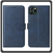 Θήκη Book, Leather Δερματίνη Flap Wallet Case with Clasp Dark Blue Μπλε For iPhone 11 Pro Max