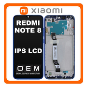HQ OEM &Sigma;&upsilon;&mu;&beta;&alpha;&tau;ό &Mu;&epsilon; Xiaomi Redmi Note 8, (M1908C3JH, M1908C3JG) IPS LCD Display Assembly Screen &Omicron;&theta;ό&nu;&eta; + Touch Screen Digitizer &Mu;&eta;&chi;&alpha;&nu;&iota;&sigma;&mu;ό&sigmaf; &Alpha;&phi;ή&sigmaf; + Frame Bezel &Pi;&lambda;&alpha;ί&sigma;&iota;&omicron; &Sigma;&alpha;&sigma;ί Neptune Blue &Mu;&pi;&lambda;&epsilon; (Premium A+)