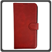 Θήκη Book, Δερματίνη Leather Flap Wallet Case with Clasp Red Κόκκινο For iPhone 12 Pro Max
