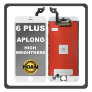 HQ OEM Συμβατό Με Apple iPhone 6+, iPhone 6 Plus (A1522, A1524) APLONG High Brightness LCD Display Screen Assembly Οθόνη + Touch Screen Digitizer Μηχανισμός Αφής White Άσπρο (Premium A+) (Lifetime Warranty Για Συνεργάτες B2B​)