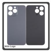 HQ OEM Συμβατό Με Apple iPhone 15 Pro, iPhone 15Pro (A2848, A3101) Aftermarket Rear Back Battery Cover with Camera Big Hole Πίσω Κάλυμμα Πλάτη Καπάκι Μπαταρίας Black Titanium Μαύρο​ (Premium A+)