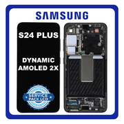 Γνήσια Original Samsung Galaxy S24 Plus, S24+ (SM-S926B, SM-S926B/DS) Dynamic LTPO AMOLED 2X LCD Display Screen Assembly Οθόνη + Touch Screen Digitizer Μηχανισμός Αφής + Frame Bezel Πλαίσιο Σασί Onyx Black GH82-33410A (Service Pack By Samsung)