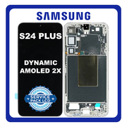 Γνήσια Original Samsung Galaxy S24 Plus, S24+ (SM-S926B, SM-S926B/DS) Dynamic LTPO AMOLED 2X LCD Display Screen Assembly Οθόνη + Touch Screen Digitizer Μηχανισμός Αφής + Frame Bezel Πλαίσιο Σασί Marble Grey Γκρι GH82-33410B (Service Pack By Samsung)