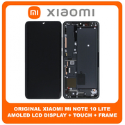 Original Xiaomi Mi Note 10 (M1910F4G) / Mi Note 10 Pro (M1910F4G, M1910F4S) / Mi Note 10 Lite (M2002F4LG, M1910F4G) AMOLED LCD Display Screen Assembly Οθόνη + Touch Screen Digitizer Μηχανισμός Αφής + Frame Bezel Πλαίσιο Σασί Black Μαύρο 56000300F400 (Service Pack By Xiaomi)