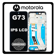 Γνήσια Original Motorola Moto G73 5G, IPS LCD Display Screen Assembly Οθόνη + Touch Screen Digitizer Μηχανισμός Αφής + Frame Bezel Πλαίσιο Σασί Black Μαύρο 5D68C22272 ​(Service Pack By Motorola)
