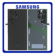 Γνήσια Original Samsung Galaxy S24 Ultra 5G (SM-S928B, SM-S928B/DS) Rear Back Battery Cover + Camera Lens Πίσω Κάλυμμα Καπάκι Πλάτη Μπαταρίας + Τζαμάκι Κάμερας Titanium Black Μαύρο GH82-33349B​ (Service Pack By Samsung)
