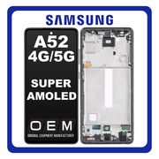 HQ OEM Samsung Galaxy A52 4G (SM-A525F, SM-A525F/DS) / A52 5G (SM-A526B, SM-A526B/DS)​ Super AMOLED LCD &Omicron;&theta;ό&nu;&eta; + Touch Screen Digitizer + Frame Bezel Awesome Black &Mu;&alpha;ύ&rho;&omicron; (Premium A+)